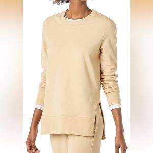 Daily Ritual NWT❗️Beige Crew Neck Cotton ModalTunic Stretch Tee